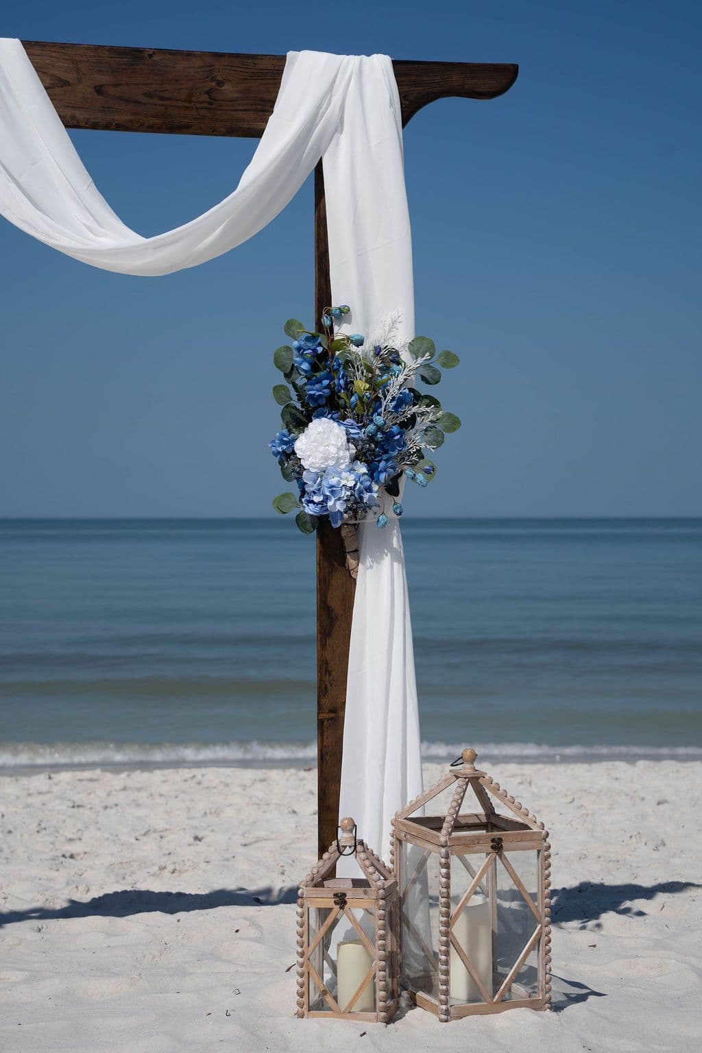 Florida beach wedding decor setup