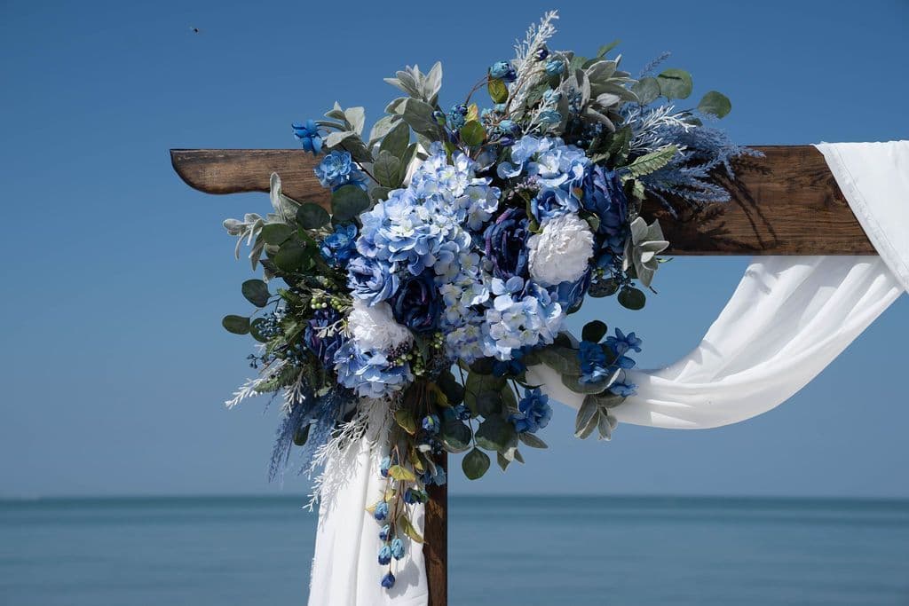 Florida beach wedding decor setup