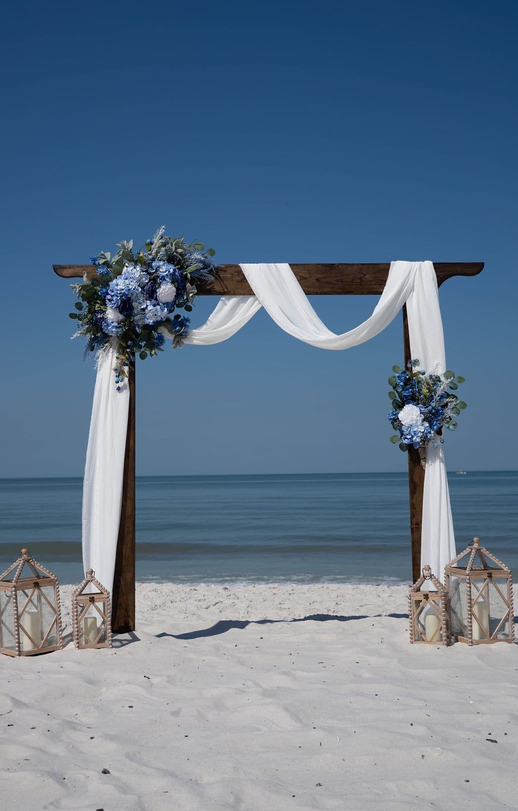 Florida beach wedding decor setup