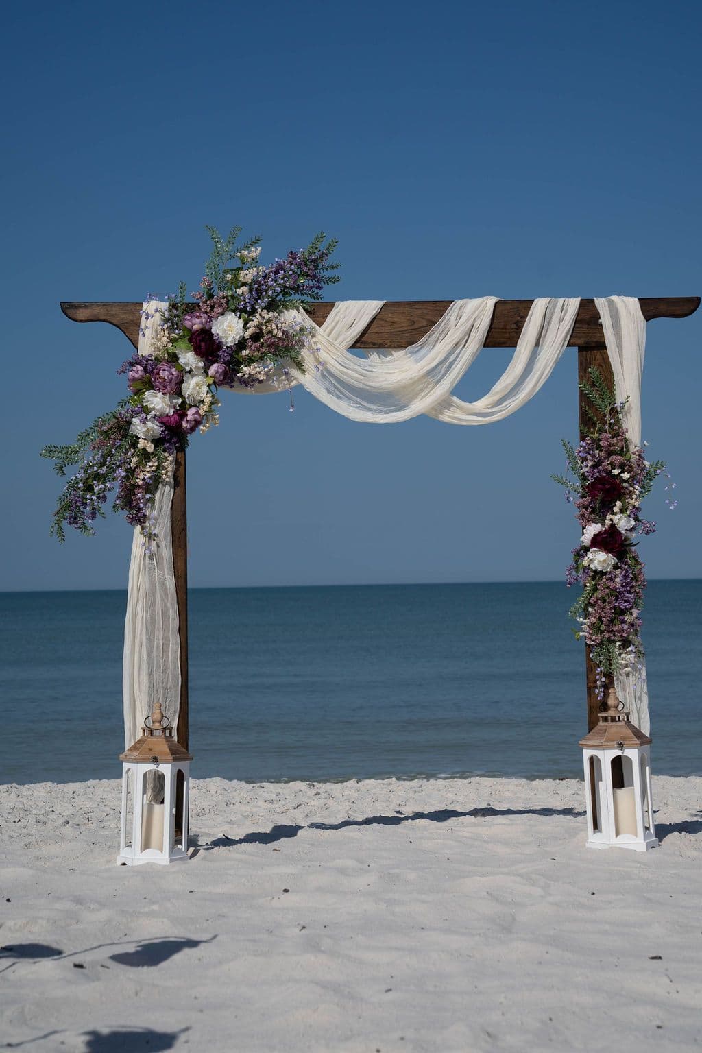 Florida beach wedding decor setup