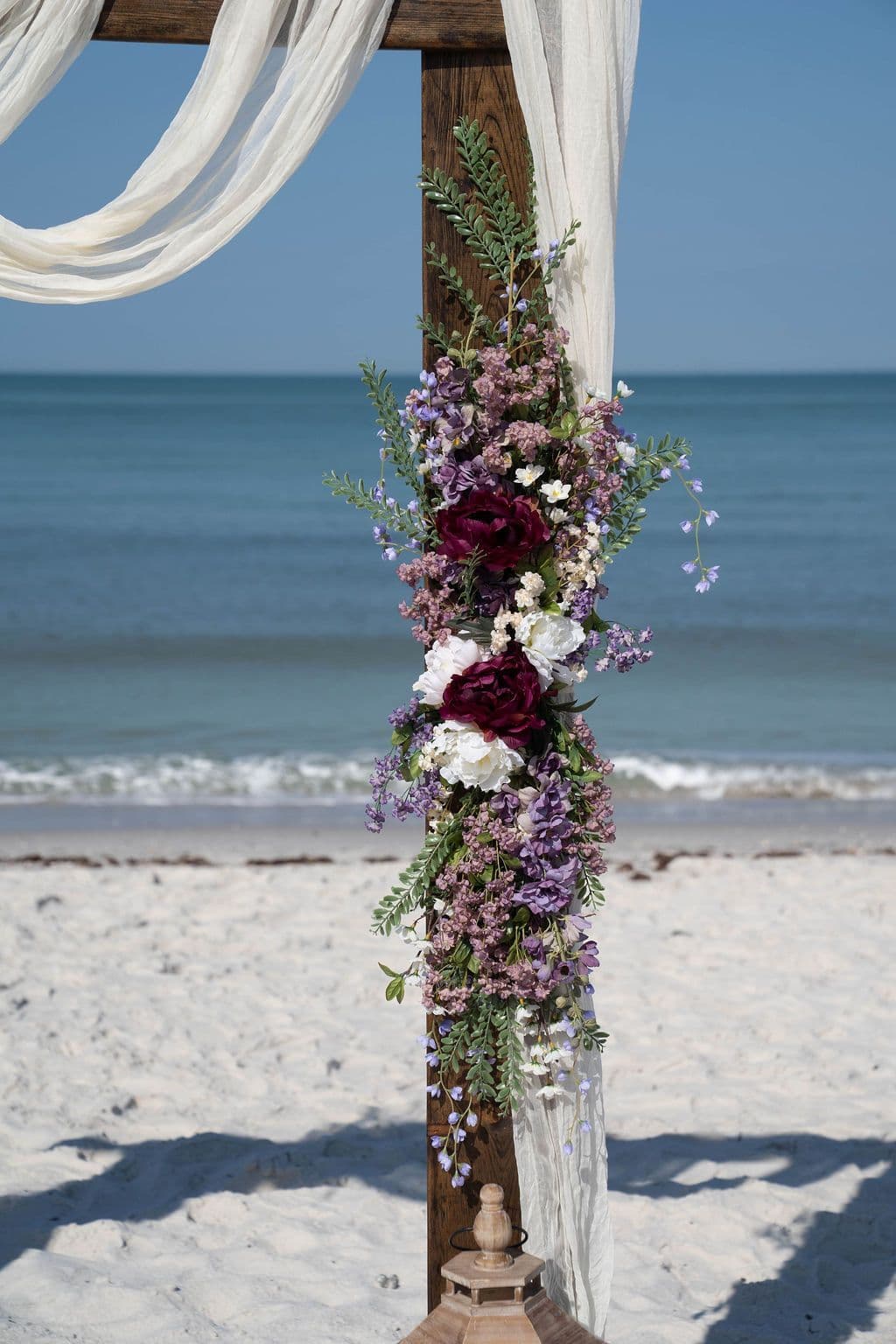Florida beach wedding decor setup