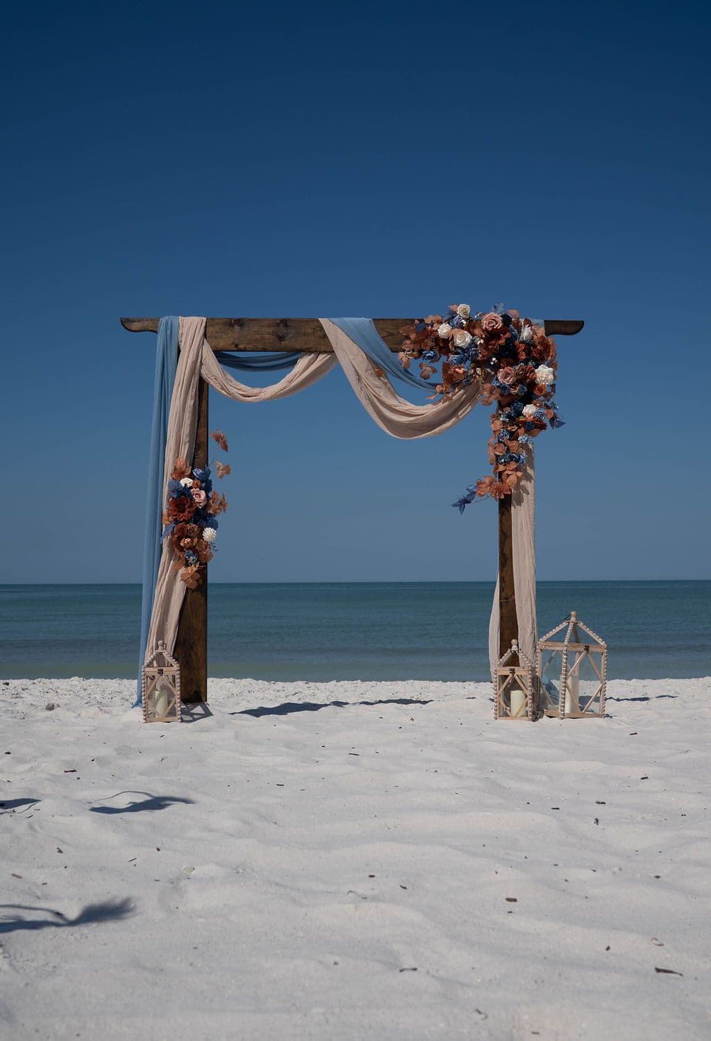 Florida beach wedding decor setup