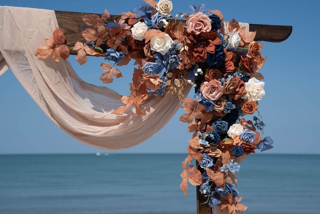 Florida beach wedding decor setup