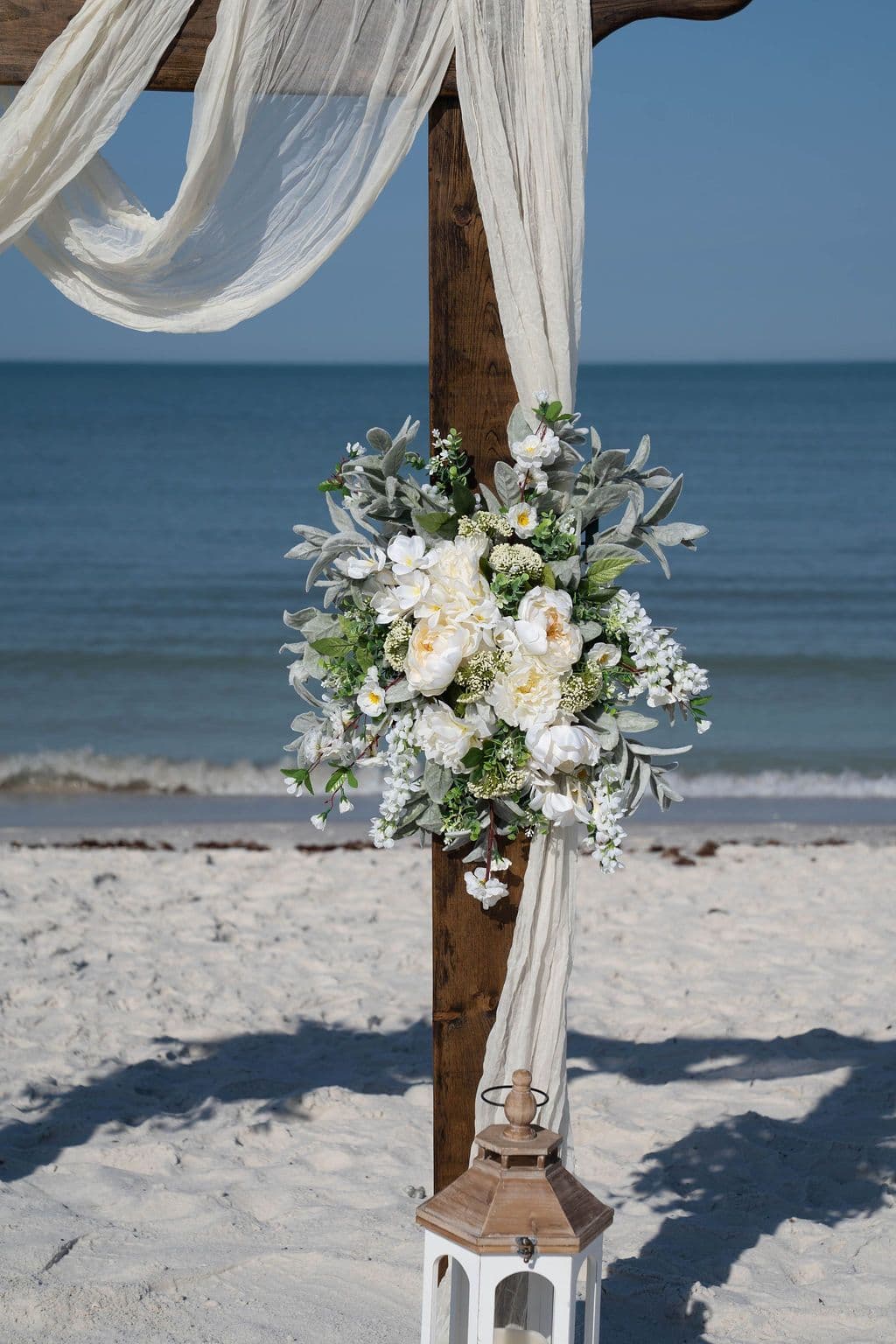 Florida beach wedding decor setup