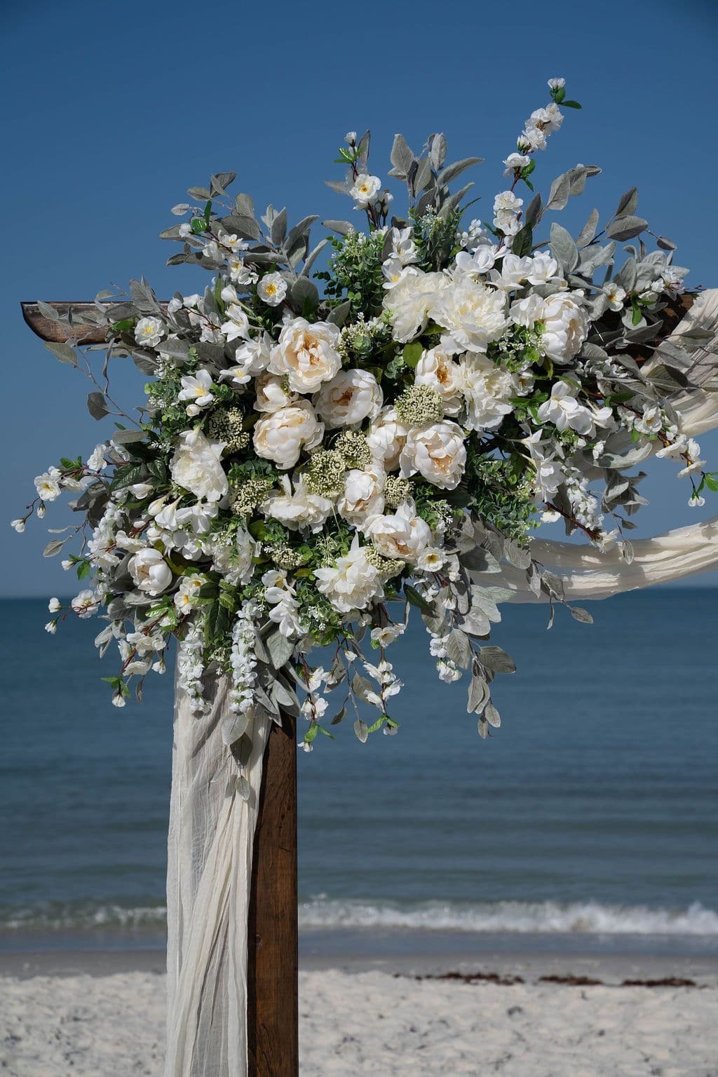 Florida beach wedding decor setup
